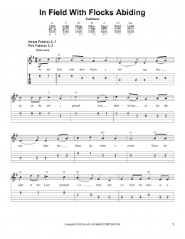 page one of In The Field With Their Flocks Abiding (Easy Guitar Tab)