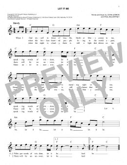 page one of Let It Be (Easy Lead Sheet / Fake Book)