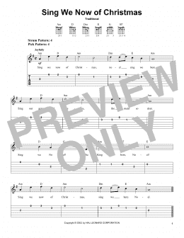 page one of Sing We Now Of Christmas (Easy Guitar Tab)