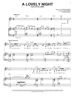 page one of A Lovely Night (from La La Land) (Piano & Vocal)