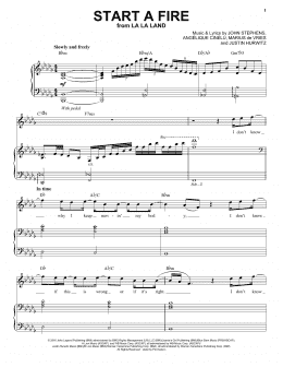 page one of Start A Fire (Piano & Vocal)