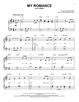 page one of My Romance (Very Easy Piano)
