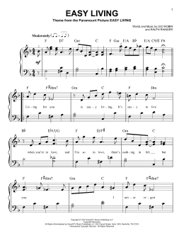 page one of Easy Living (Very Easy Piano)