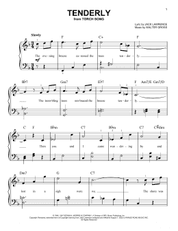 page one of Tenderly (Very Easy Piano)