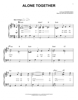 page one of Alone Together (Very Easy Piano)