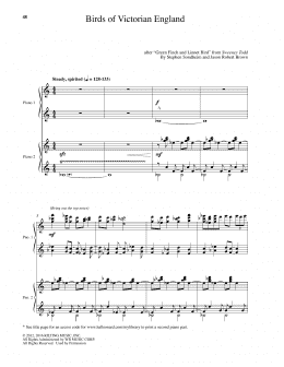 page one of Birds Of Victorian England (Piano Solo)