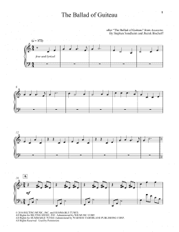 page one of The Ballad Of Guiteau (Piano Solo)