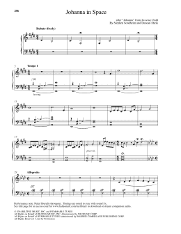 page one of Johanna In Space (Piano Solo)