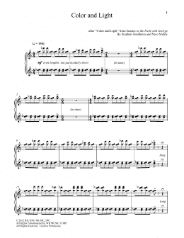 page one of Color And Light (Piano Solo)