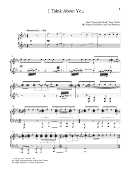 page one of I Think About You (Piano Solo)