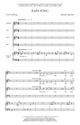 page one of Rain Song (SATB Choir)