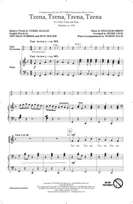 page one of Tzena, Tzena, Tzena, Tzena (3-Part Treble Choir)