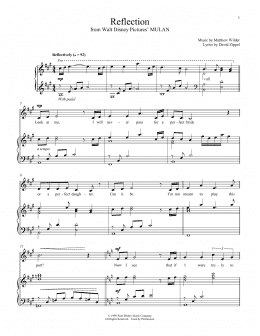 page one of Reflection (from Mulan) (Piano & Vocal)