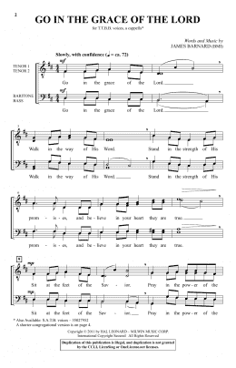 page one of Go In The Grace Of The Lord (TTBB Choir)
