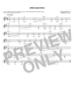 page one of Open Our Eyes (Lead Sheet / Fake Book)