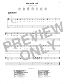 page one of Deck The Hall (Easy Guitar Tab)
