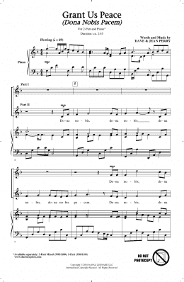 page one of Grant Us Peace (Dona Nobis Pacem) (2-Part Choir)