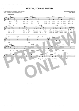 page one of Worthy, You Are Worthy (Lead Sheet / Fake Book)