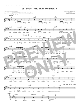 page one of Let Everything That Has Breath (Lead Sheet / Fake Book)
