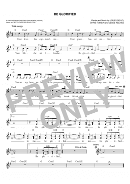page one of Be Glorified (Lead Sheet / Fake Book)