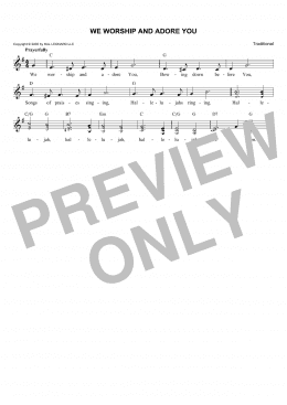 page one of We Worship And Adore You (Lead Sheet / Fake Book)