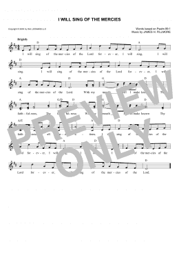 page one of I Will Sing Of The Mercies (Lead Sheet / Fake Book)