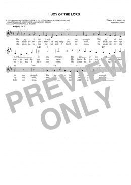 page one of Joy Of The Lord (Lead Sheet / Fake Book)