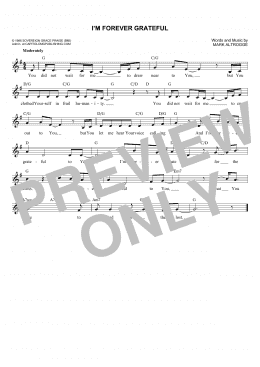 page one of I'm Forever Grateful (Lead Sheet / Fake Book)