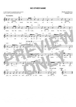 page one of No Other Name (Lead Sheet / Fake Book)