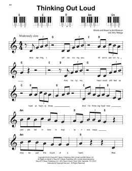 page one of Thinking Out Loud (Super Easy Piano)