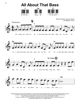 page one of All About That Bass (Super Easy Piano)