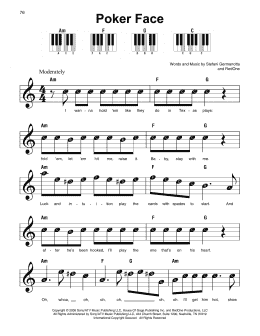 page one of Poker Face (Super Easy Piano)