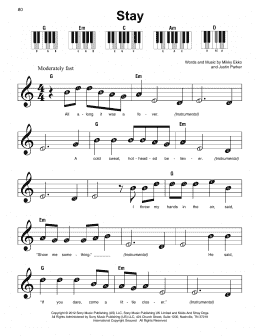 page one of Stay (Super Easy Piano)