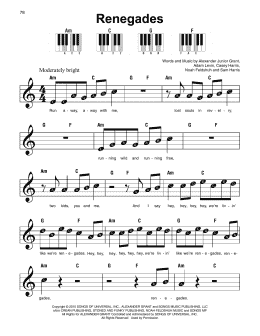 page one of Renegades (Super Easy Piano)
