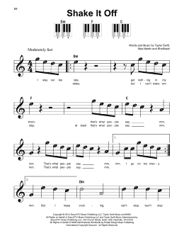 page one of Shake It Off (Super Easy Piano)