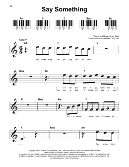 page one of Say Something (Super Easy Piano)