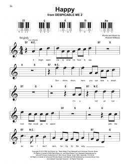 page one of Happy (Super Easy Piano)