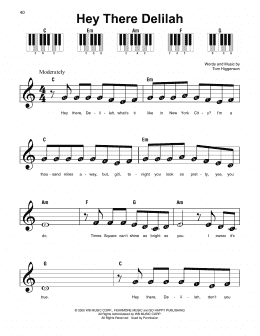 page one of Hey There Delilah (Super Easy Piano)
