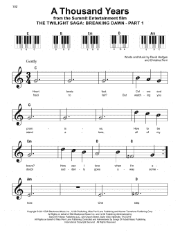 page one of A Thousand Years (Super Easy Piano)