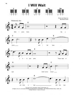 page one of I Will Wait (Super Easy Piano)