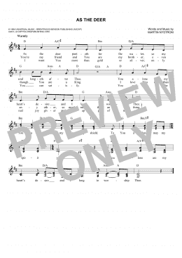 page one of As The Deer (Lead Sheet / Fake Book)