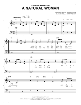 page one of (You Make Me Feel Like) A Natural Woman (Very Easy Piano)