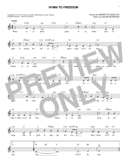 page one of Hymn To Freedom (Lead Sheet / Fake Book)