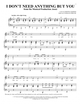 page one of I Don't Need Anything But You (Piano & Vocal)