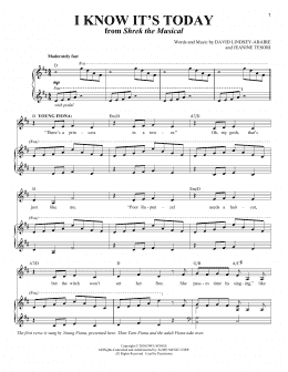 page one of I Know It's Today (Young Fiona) (Piano & Vocal)