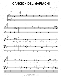 page one of Cancion Del Mariachi (Piano, Vocal & Guitar Chords (Right-Hand Melody))