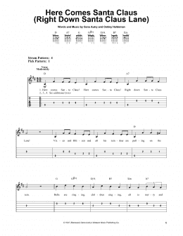 page one of Here Comes Santa Claus (Right Down Santa Claus Lane) (Easy Guitar Tab)