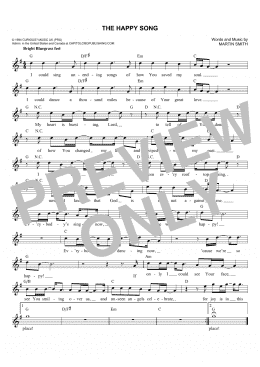 page one of The Happy Song (Lead Sheet / Fake Book)
