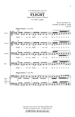 page one of Flight (TTBB Choir)