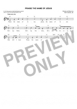 page one of Praise The Name Of Jesus (Lead Sheet / Fake Book)